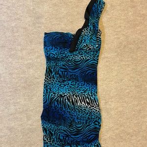 Wet Seal one shoulder animal print dress XS/S
